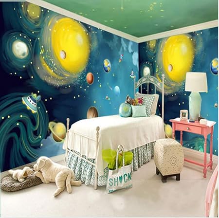 Vvnasd 3d Mur Fond D Ecran Des Autocollants Decorations Peintures Murales Univers Personnalise De L Espace Chambre Decoration Chambre D Enfant Art Filles Chambre W 250x H 175cm Amazon Fr Cuisine Maison