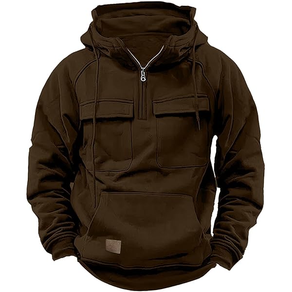 Ymosrh Mens Active Hoodie, Casual Zip Up Hoodies with Pockets Long