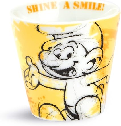 I Puffi Les Schtroumpfs Ppu 4g Petits Verres A Cafe Modele Schtroumpf Heureux Porcelaine Jaune 4 Unites Amazon Fr Cuisine Maison