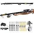 Runzkzy Slingshots for Hunting, Fishing Slingshot with Reel and Slingshot Darts, Precision Slingshot with Laser Sight, Foldable Slingshots for Adults High Power Slingshot Rifle for Fishing