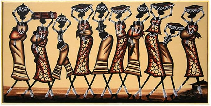 Abstrakte Wandkunst Tanz Afrikanische Frauen Figur Malerei Leinwand
