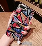 PHEZEN iPhone 8 Plus Case,iPhone 7 Plus Glitter Case, Bling Diamond Rhinestone with Ring Kickstand Sparkle Soft Silicone TPU Bumper Protective Cover for iPhone 7 Plus/8 Plus, Triangle