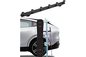 Magnetic Ski Snowboard Vehicle Mount, Securely Holds Skis and Poles, Aluminum Alloy Ski Holder, Magnetic Rig Strips to Protec