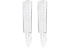 2 Pcs Rain Gauge Outdoor, 5 Inch Soil Thermometer Outdoor Easy Read for Yard Capacity Wall Mount or in Ground