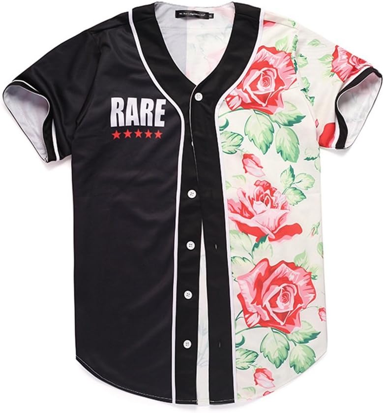 Unisex 3D Digital Galaxy Baseball Jersey Button Down Shirt