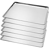 BIEAMA 6 Pack Full Size Baking Sheet Pan Aluminum Commercial Pan for Oven Freezer Bakery Hotel Restaurant 26" × 18"