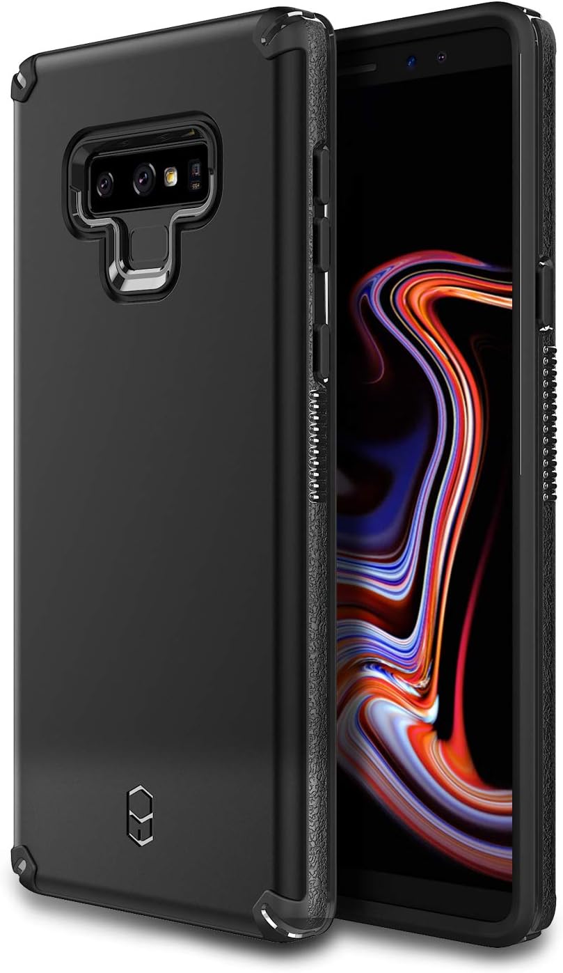 Patchworks Level Arc Case in Black Compatible for Samsung Galaxy Note 9 One Piece TPU PC Hybrid Dual Material Matte Finish Side Grip with Added Air Pocket and Drop Tested Hard Case