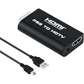 Mcbazel PS2 to HDMI Converter Adapter with 3.5mm Audio Output, HD Link Cable for PlayStation 2 ，Compatible with SCPH-1x/3x/5x/7x, Plug &amp; Play for HDTV/Monitor &ndash; Not for SCPH-9000x