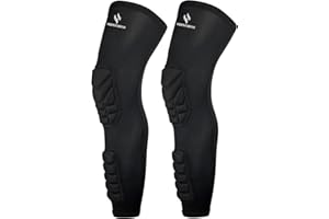HOPEFORTH Knee Calf Padded 2 Pack Compression Leg Sleeve Thigh Sports Protective Gear Shin Brace Support for Football Basketb