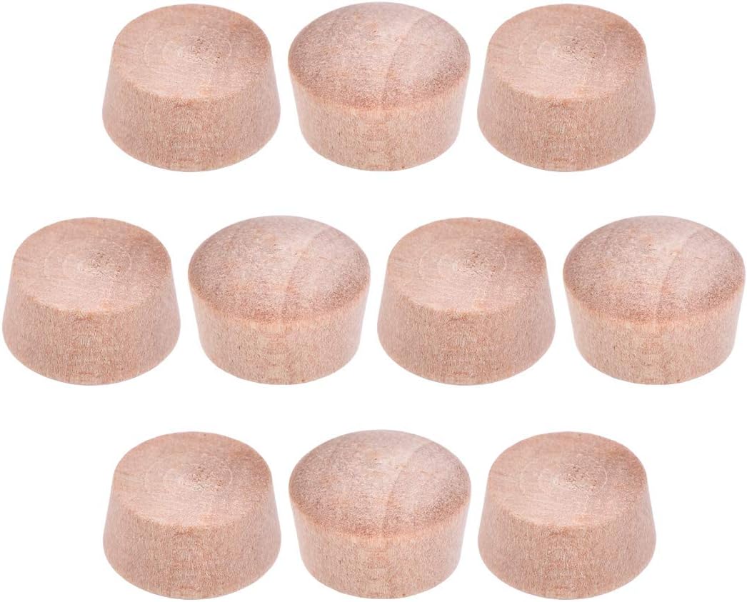 uxcell Wood Button Top Plugs 3/8 Inch Cherry Hardwood Furniture Plugs 7/25 Inch Height 50 Pcs