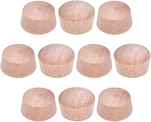 uxcell Wood Button Top Plugs 3/8 Inch Cherry Hardwood Furniture Plugs 7/25 Inch Height 50 Pcs