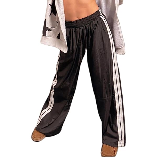 Amazon.com: NUFIWI Women Y2k Striped Sweatpants Elastic High