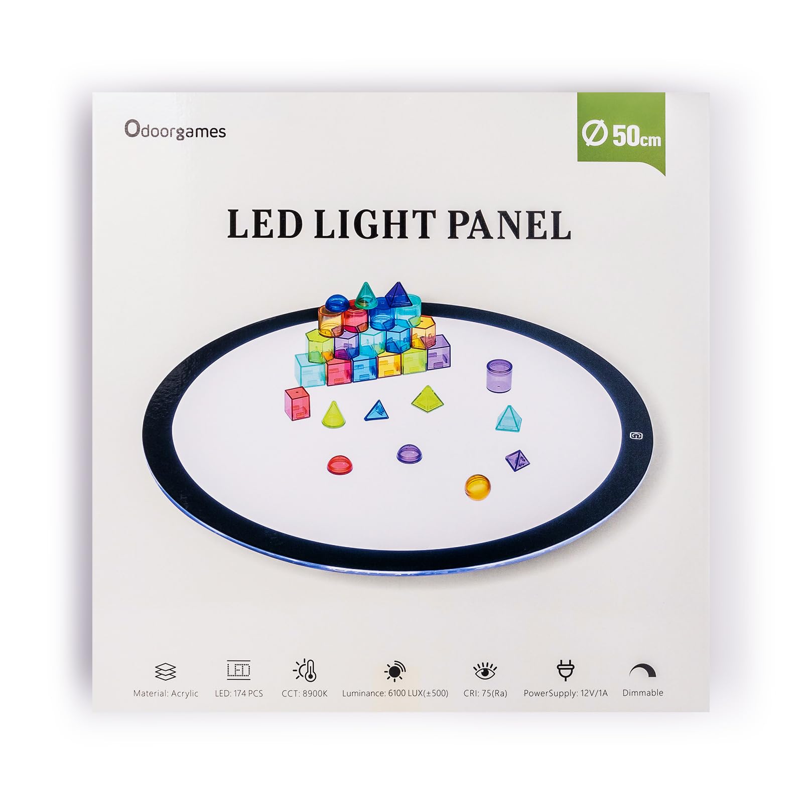 Photo 1 of **NO POWER ADAPTER**Odoorgames Round LED Light Panel for Kids - Adjustable Brightness - Preschool and Classroom Light Table for Creative Exploration