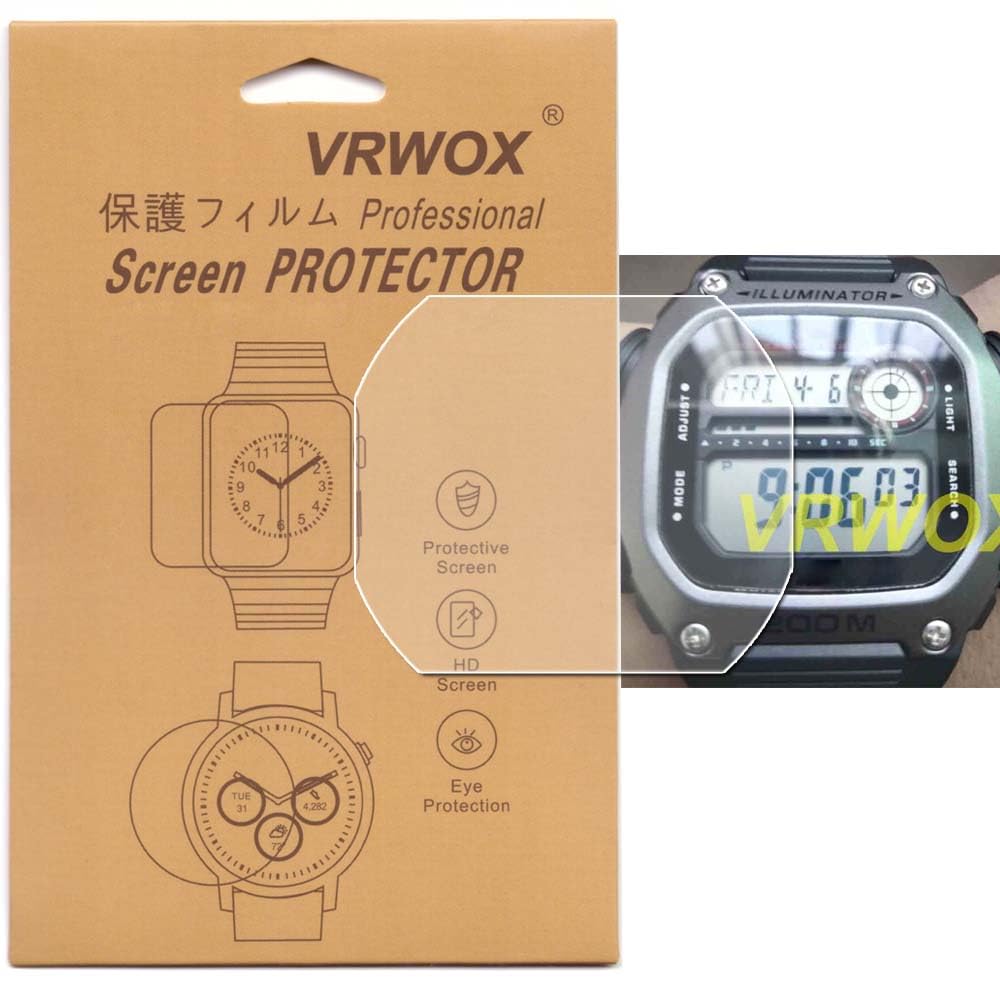 VRWOX 3-Pcs TPU Screen Protector For DW-291H-9AVCF DW-291H-1BVCF Watch, Full Coverage HD Clear Anti-Bubble and Anti-Scratch for (DW-291)