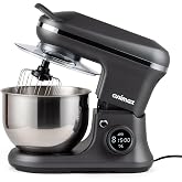 Stand Mixer, CUSIMAX Kitchen Mixer with Digital Switch Control, 650W | Adjustable Timer & Speed, Tilt-Head Dough Mixer with 5