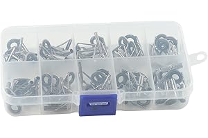 Fishing Rod Guide Repair Kit 50pcs with Ceramic and Stainless Steel Tip Eye Rings for Rod Fix, 1.6-3.8mm Replacement Fly Rod 