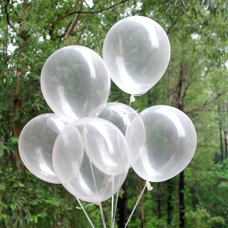 Vsosfiza 5inch Clear Balloons Transparent Small Latex Helium Balloons Clear Mini Latex Balloons(100Pack)