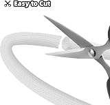 Annex White Cable Sleeve 10ft Expandable 1/2-1 Inch Braided Cord Protector view 6