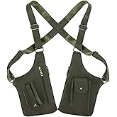 BUBEFSKD Double Shoulder Armpit Bag, Premium Leather Adjustable Underarm Shoulder Bag with Hidden Shoulder Strap Compartments