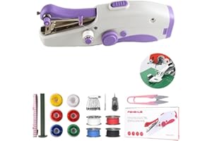 Sewing Machine Kit, Portable Mini Handheld Sewing Kit Hand Stitching Machine Suitable for Clothes Fabrics and DIY Home Travel