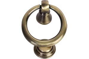 HANDTECHINDIA Decorative Golden Brass Door Knocker Victorian Style Brass Door Knocker Door Décor with Antique Finish Heavy Duty Brass Round Maharaja Door Knocker (Plain Small)