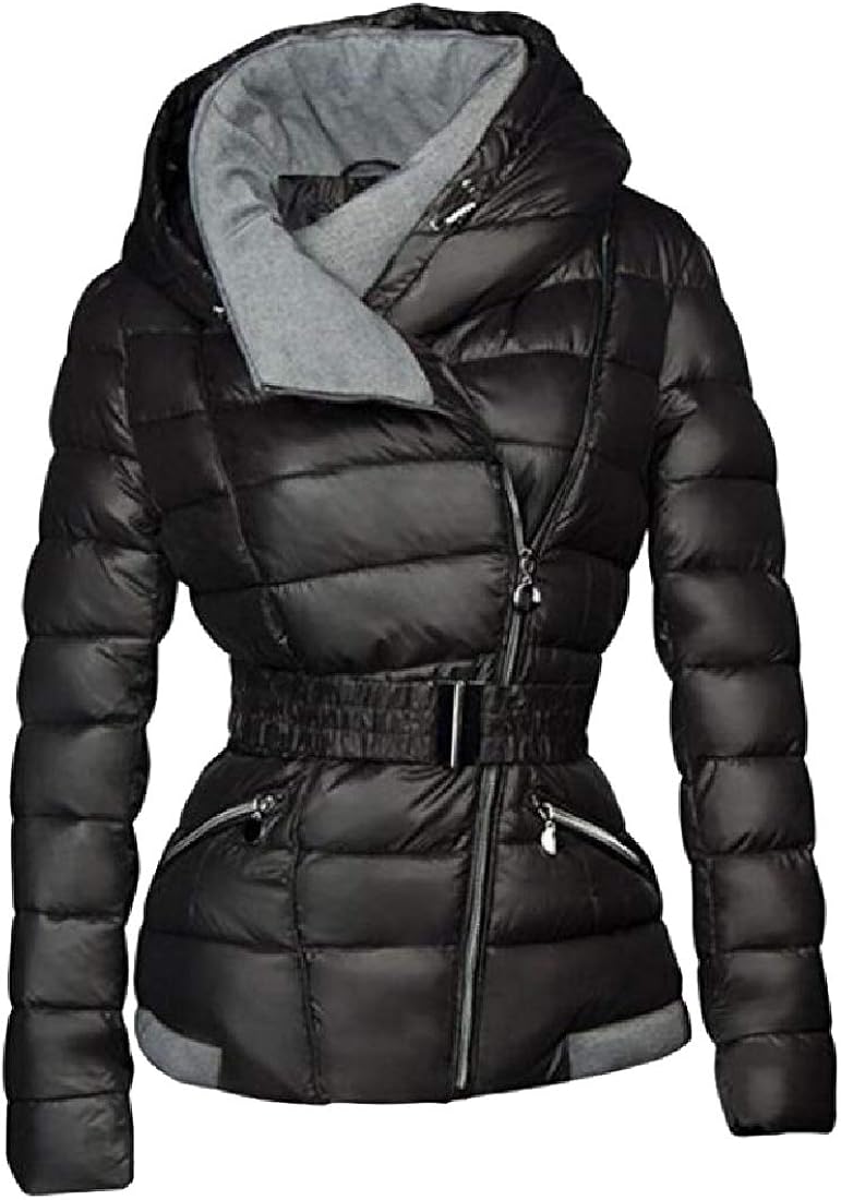 short belted puffer coat