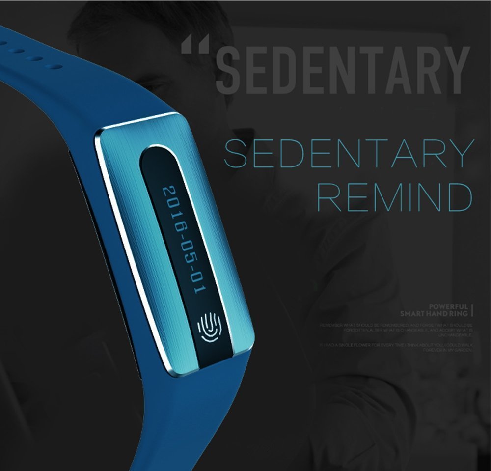 SinoPro Bluetooth Fitness Tracker Smart Bracelet Wristband with NFC Heart Rate Sleep Monitor Pedometer Activity Tracker Call Reminder Remote Capture Functions for iPhone and Android Smartphones (Blue)