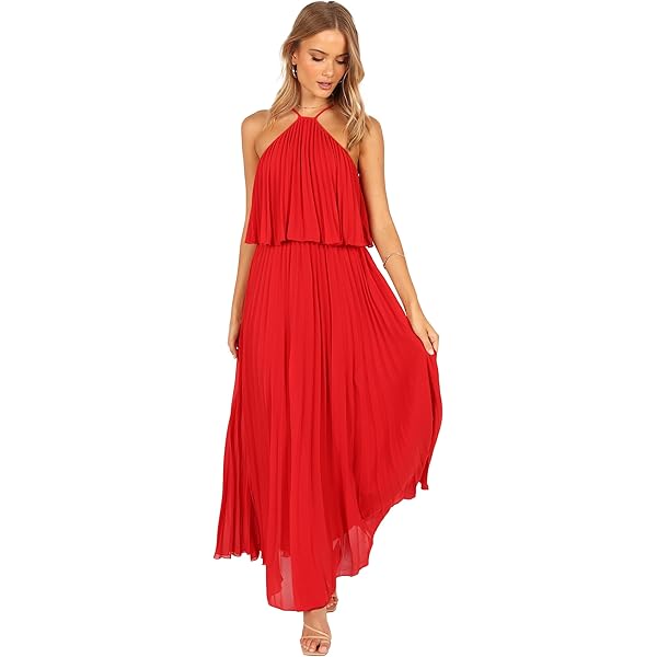 slim fit dress slacks Melody Plisse Halter Mini Dress - Hot Pink