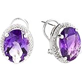 10.56 Carat 14k Solid White Gold Dance Me Amethyst Diamond Earrings