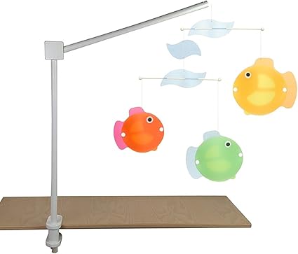 Mobile Support En Bois Extra Large Avec Frohlichem Mobile Motif Poissons Ideal Comme Multicolore Simple Fixation Au Lit Bebe Ou Table A Langer Amazon Fr Bebes Puericulture