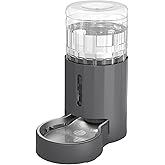 JUNSPOW Cat Water Dispenser and Stainless Steel Bowl, Automatic Gravity Water Dispenser for Cats or Small Medium Size Dogs, Large Capacity, Easy to Clean and Safe for Pets