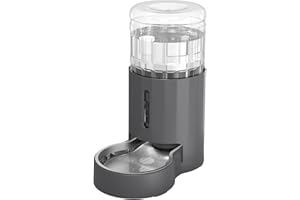 JUNSPOW Cat Water Dispenser and Stainless Steel Bowl, Automatic Gravity Water Dispenser for Cats or Small Medium Size Dogs, Large Capacity, Easy to Clean and Safe for Pets