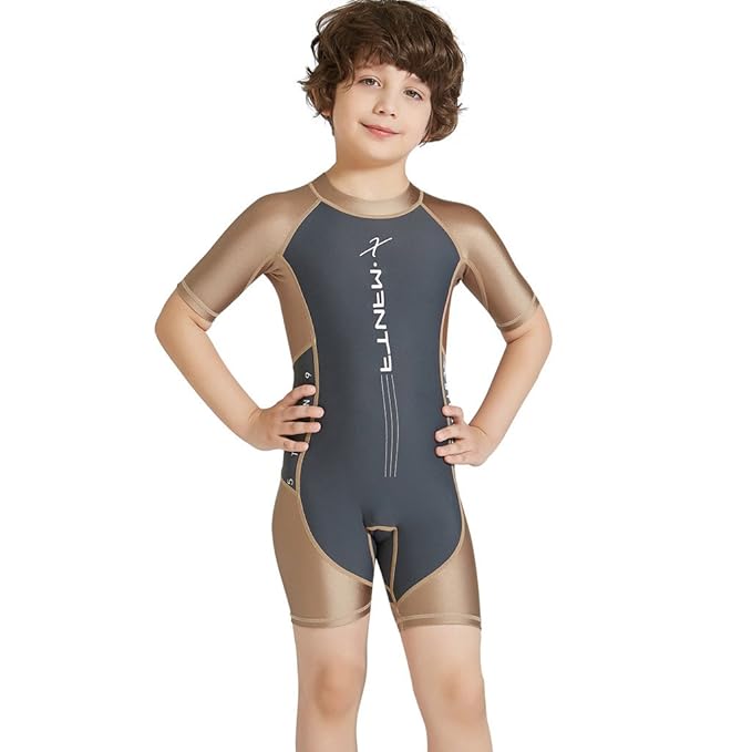Agoky Boys Girls Swimsuits Rash Guard Suits Swimwear Shorty Wetsuit Toddler Kids UPF 50 UV Sun
