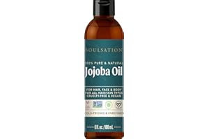 SOULSATION Pure Jojoba Oil for Skin, Hair, Face & Body – 100% Natural, Cold Pressed, Unrefined | Non-GMO, EWG Verified, Cruelty-Free, Vegan Moisturizing Oil for Dry Skin, Scalp & Beard 6oz
