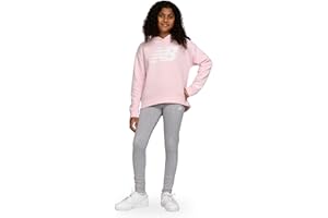 New Balance Girls Athletic 2 Piece – Pullover Hoodie & Fleece-Lined Leggings Sweatsuit Set, Soft Performance Activewear