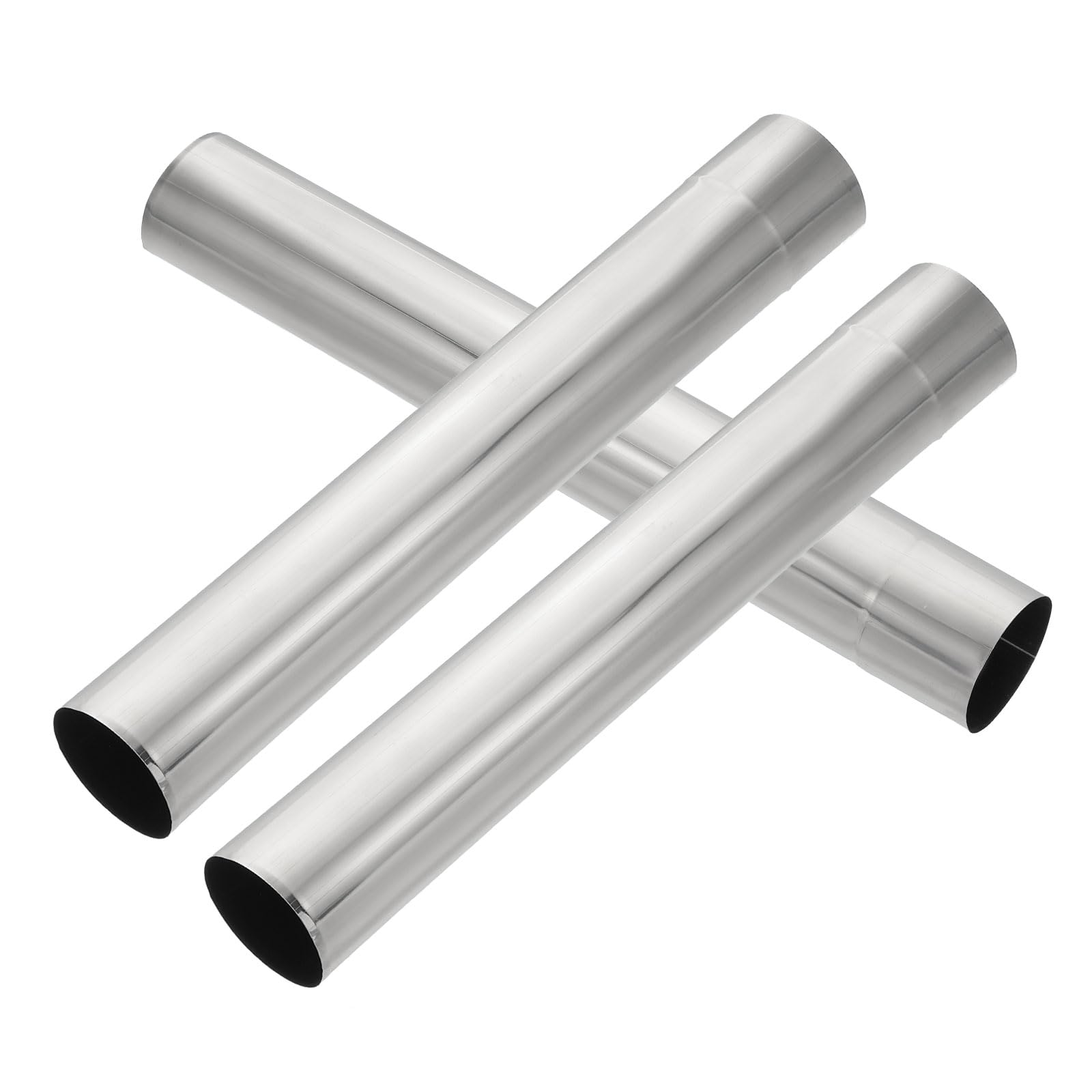 PATIKIL 2.36 Inch Stove Pipe, 3Pcs Stainless Steel Thickened Lengthen Straight Tent Stove Chimney Pipe Flue Extension for Camping Stove Vent Smoke Exhaust, 15.75 Inch Length