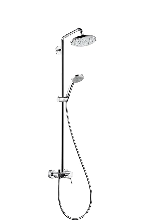 hansgrohe Croma 220 Air Duschsystem (mit Einhebelmischer, 5 Strahlarten) chrom