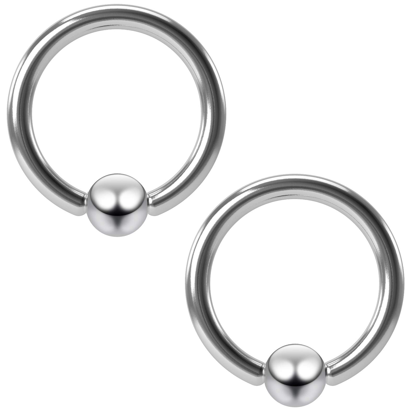 2pc 16g 1.2mm Captive Bead Ring Hoop Septum Bar Cartilage Bar Nose Bar Lip Eyebrow Tragus Helix Rook Snake Bites 8mm