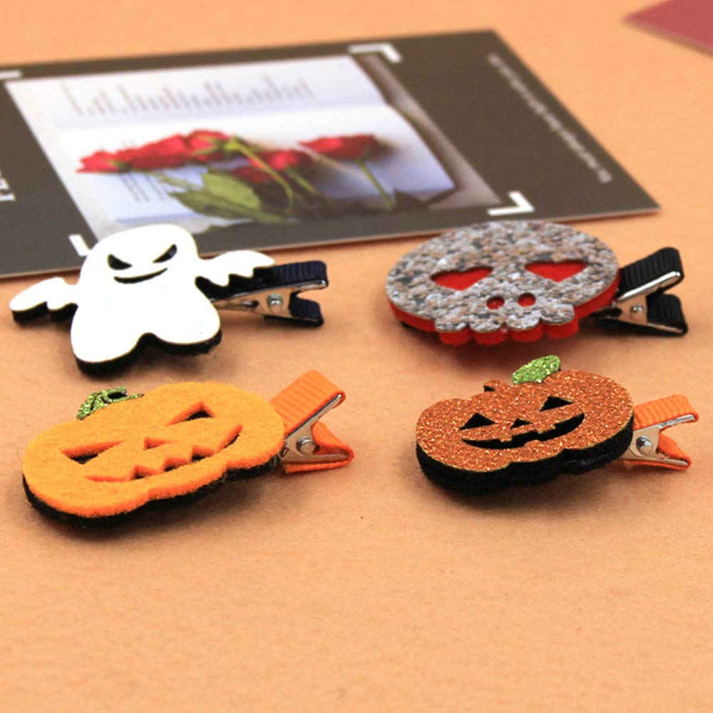 Domibaby 6pcs Niños Creativos de Halloween Horquilla Smiley Calabaza Fantasma Blanco Lindo Horror Accesorios Para El cabello Tocado Bola Vestir Carnaval Fiesta de Cumpleaños Suministros Para Fiestas