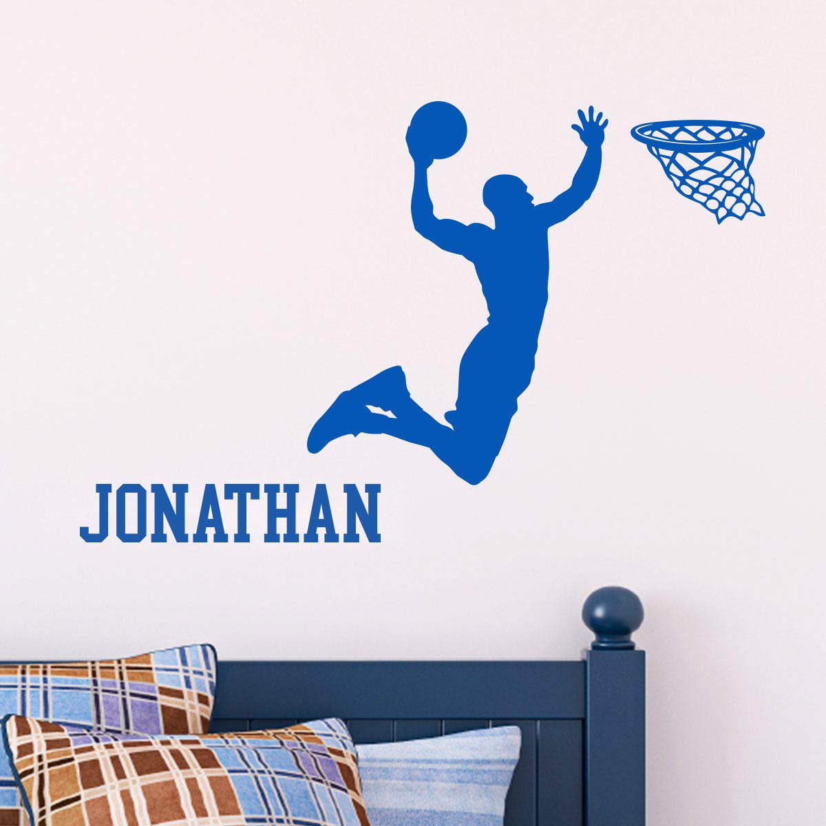 Personalised Name Stickers | Customisable Name Sticker – Children's Room Wall Decoration | 2 Sheets of 35 x 30 cm and 60 x 25 cm – Navy Blue