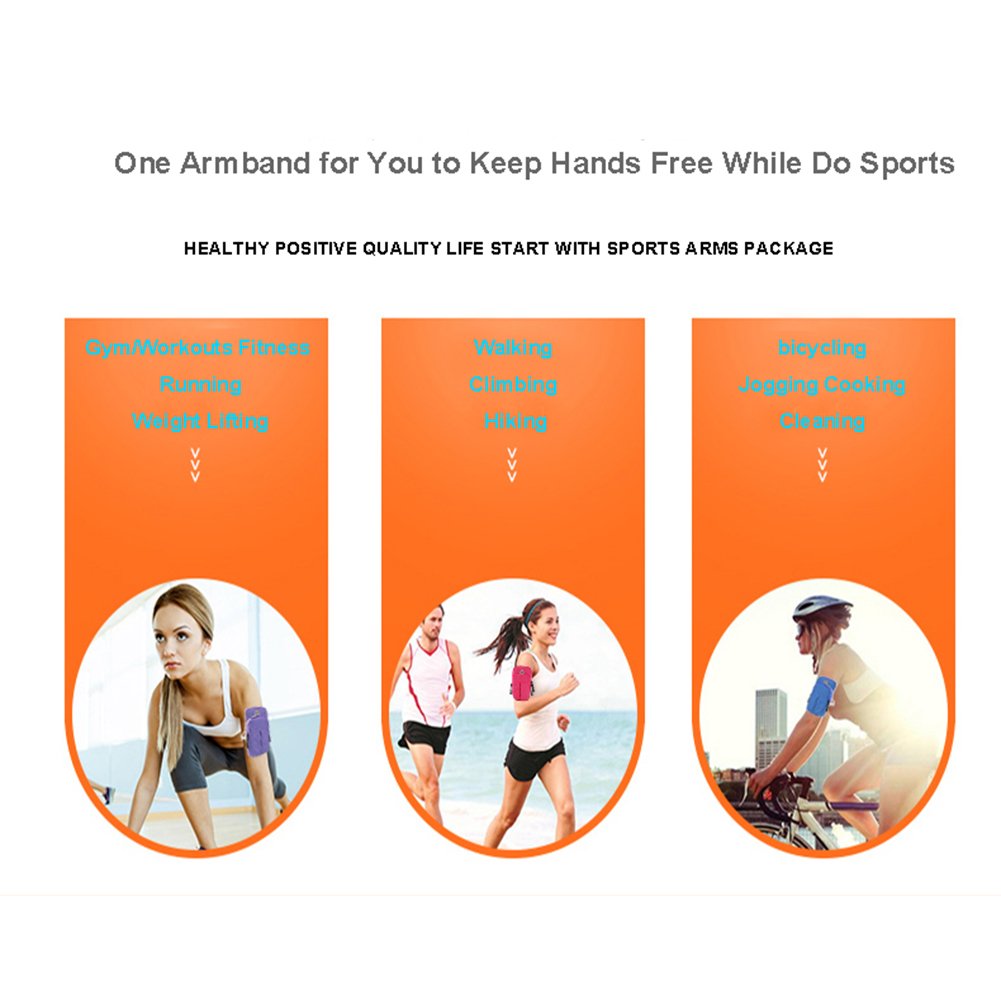 LENPOW Multifunctional Outdoor Sports Armband Sweatproof Running Armbag Casual Arm Package Bag Gym Fitness Cell Phone Pockets Key Holder for iPhone X 8 7 6s 6 Plus Samsung Galaxy Note 5 4 S9 S8 Edge
