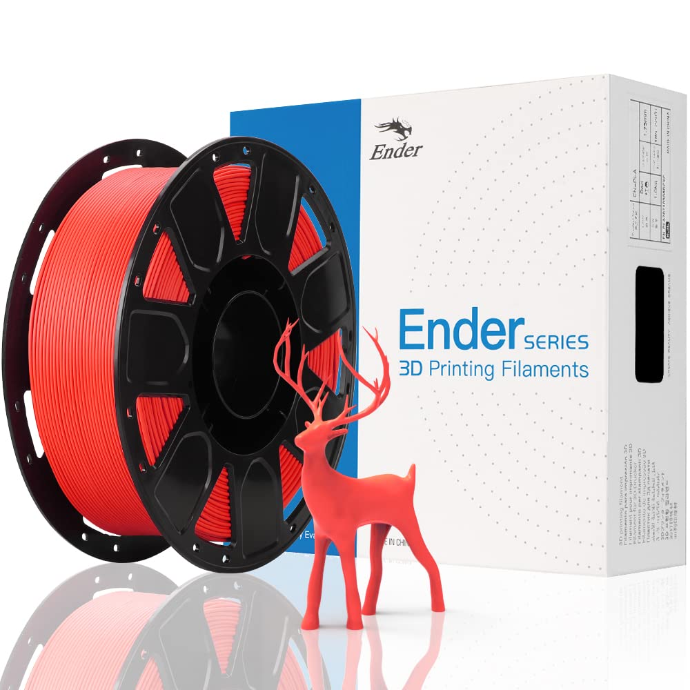 Official Creality 3D Printer Filament, Ender PLA Filament 1.75mm No-Tangling, Strong Bonding and Overhang Performance Dimensional Accuracy +/-0.02mm, 2.2lbs/Spool - Red