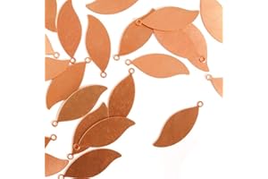ImpressArt - Premium Metal Stamping Blanks for Metal Stamping and Jewelry Making (24 Pack) (1 1/16" Leaf w/Ring, Copper)