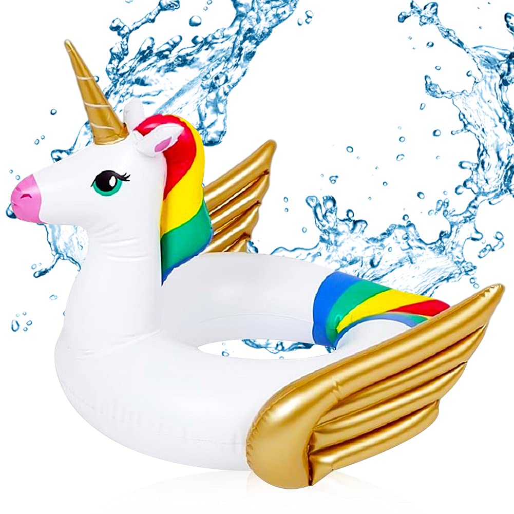 Ksopsdey Unicorn Pool Float, Unicorn Inflatable Seat Boat, Inflatable Floating Hammock Bed, Kids Swimming Pool Float