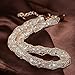 MytysRose Gold Mesh Bracelet Clear CZ Crystal Charm Link Bangle Wedding Bracelets for Brides