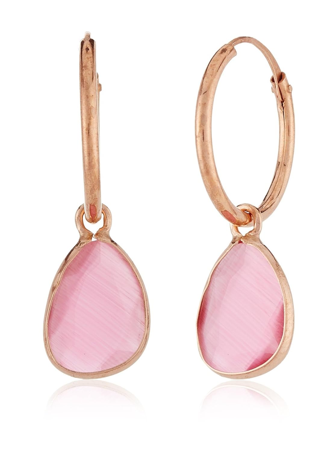 Córdoba Jewels  Pendientes plata de Ley bañado oro rosa y piedra