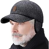 Winter for Men Outdoor Hat, Adjustable Warm Sport Golf Baseball Cap Hats Dad Caps Earflaps Thicken 55-60CM (Brown)