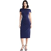 Maggy London Womens Women's Short Sleeve Boat Neck Sheath Dress - Professional Work Dresses for Wedding Guests