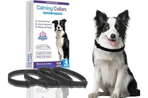 4 Pack Dog Calming Collar, Efficient Anxiety Relief, 62cm Adjustable for Most Dog(Black)