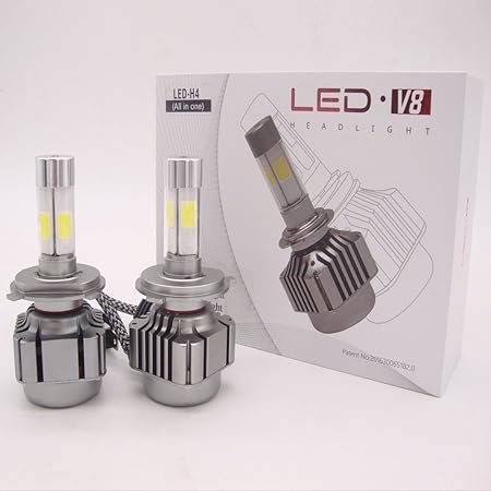Amazon H4 Led ヘッドライト 車検対応 160w lm 6000k ホワイト 4面のledばかりの電球 一体型 角度調整機能付き ハロゲンフィラメント 2年保証 Ledバルブ 車 バイク